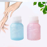 Maxbell 220ml Nail Art Tips Empty Dispenser Nails Remover Pumping Bottle Blue Round