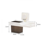 Maxbell Wall Mount Hair Dryer Holder Hair Blow Dryer Rack with Organizer Cup Dark Coffee