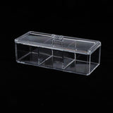 Maxbell 3 Compartments Clear Storage Box Organizer Container for Mascara,Lipsticks,Nail Polish,Necklace,Rings,Earings,Beads,Jewelry