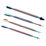 Max Stainless Steel 2 Head Cuticle Nail Pusher Trimmer Remover Manicure Tools 01