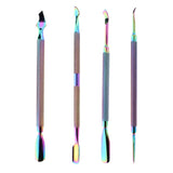 Max Stainless Steel 2 Head Cuticle Nail Pusher Trimmer Remover Manicure Tools 01