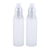Max 2Pcs Empty Glass Bottles Cosmetic Makeup Travel Lotion Containers 50ml Pump
