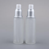Max 2Pcs Empty Glass Bottles Cosmetic Makeup Travel Lotion Containers 50ml Pump