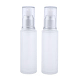 Max 2Pcs Empty Glass Bottles Cosmetic Makeup Travel Lotion Containers 50ml Pump