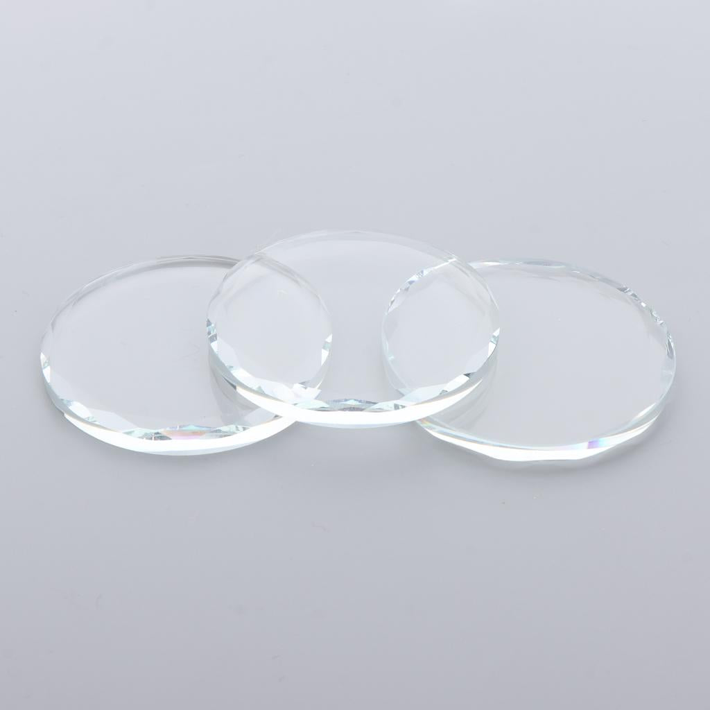 3Pcs Adhesive Glue Pallet Stand Crystal Holder Tray for Eyelash Extensions Clear