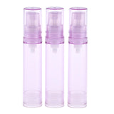 Maxbell 3x Empty Airless Vacuum Pump Bottles Travel Cosmetic Containers 10ml Purple