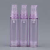 Maxbell 3x Empty Airless Vacuum Pump Bottles Travel Cosmetic Containers 10ml Purple