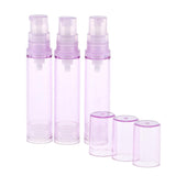 Maxbell 3x Empty Airless Vacuum Pump Bottles Travel Cosmetic Containers 10ml Purple