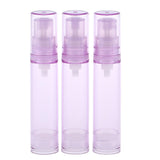 Maxbell 3Pcs 10ml Empty Airless Pump Bottles Refillable Cosmetic Containers Purple