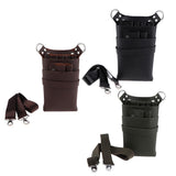 Max Maxb PU Barber Scissors/Shears Waist Bag Combs Clips Holder Pouch Dark Coffee