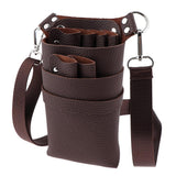 Max Maxb PU Barber Scissors/Shears Waist Bag Combs Clips Holder Pouch Dark Coffee