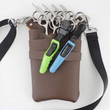 Max Maxb PU Barber Scissors/Shears Waist Bag Combs Clips Holder Pouch Dark Coffee