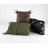 Max Maxb PU Barber Scissors/Shears Waist Bag Combs Clips Holder Pouch Dark Coffee