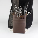 Max Maxb PU Barber Scissors/Shears Waist Bag Combs Clips Holder Pouch Dark Coffee