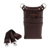 Max Maxb PU Barber Scissors/Shears Waist Bag Combs Clips Holder Pouch Dark Coffee