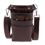 Max Maxb PU Barber Scissors/Shears Waist Bag Combs Clips Holder Pouch Dark Coffee