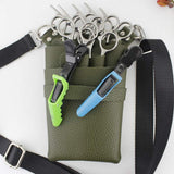 Max Maxb PU Barber Scissors/Shears Waist Bag Combs Clips Holder Pouch Army Green
