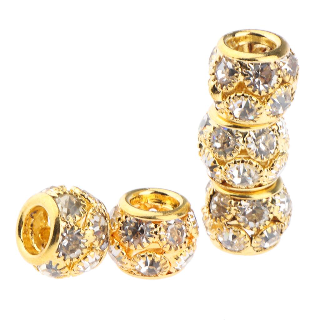 Maxbell 5pcs Dreadlock Hair Beads Hair Braid Pins Rings Cuff Clips Fashion Jewelry Golden - Aladdin Shoppers