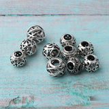 Max 10x Alloy Spacer Beads Hair Braiding Jewelry Making DIY Bracelet Pendants Silver