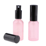 Maxbell 2pcs Empty Glass Pump Spray Bottle for Perfum Toner Amber Atomizer Pink 30ml
