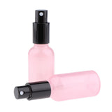 Maxbell 2pcs Empty Glass Pump Spray Bottle for Perfum Toner Amber Atomizer Pink 30ml