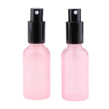 Maxbell 2pcs Empty Glass Pump Spray Bottle for Perfum Toner Amber Atomizer Pink 30ml