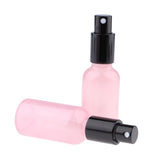 Maxbell 2pcs Empty Glass Pump Spray Bottle for Perfum Toner Amber Atomizer Pink 30ml