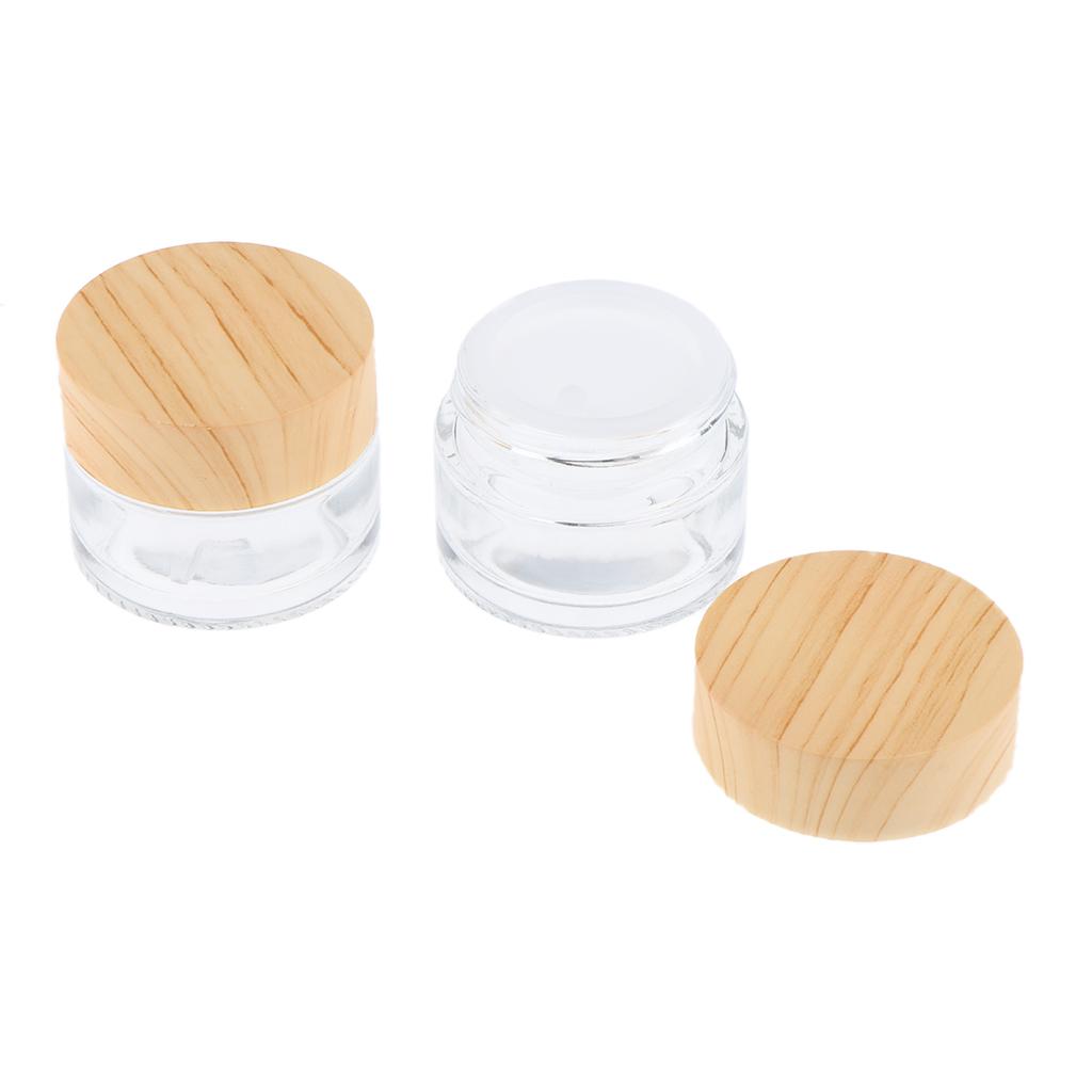 2 Pcs Makeup Pot Empty Cosmetic Jars Lotion Cream Gel Containers Clear 15g