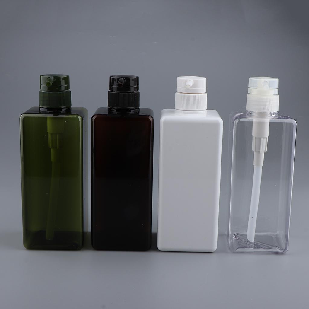 Empty PVC Shampoo Conditioner Pump Bottle Refillable Container 650ml Dark Brown