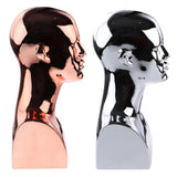 Maxbell Male Mannequin Head Bust Display Stand for Wigs Hair Hat Glasses Jewelry Rose Gold