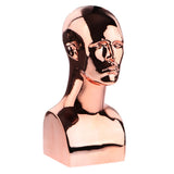 Maxbell Male Mannequin Head Bust Display Stand for Wigs Hair Hat Glasses Jewelry Rose Gold