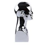 Maxbell Male Mannequin Head Bust Display Stand for Wigs Hair Hat Glasses Jewelry Silver