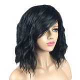 Maxbell Women Wigs Curly Hairpieces Cosplay Wig with Rose Net Cap Ombre Black 38cm - Aladdin Shoppers