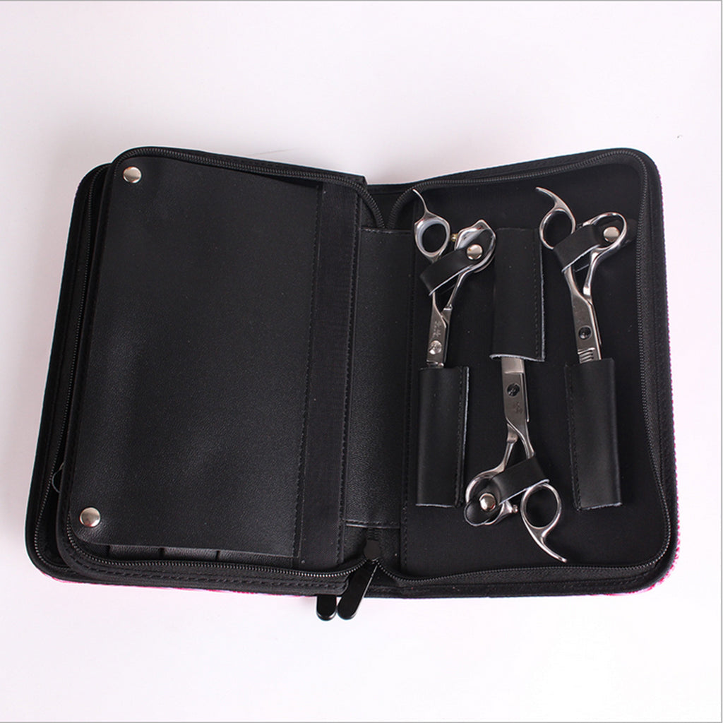 Maxbell  Soft Leather Hair Scissor Shears Case Hairdressing Comb Pouch Holster Black