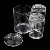 Maxbell Clear Acrylic Brush Organizer Holder Cup Makeup Display 3 Space with Cover