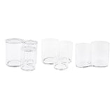 Maxbell Clear Acrylic Brush Organizer Holder Cup Makeup Display 3 Space with Cover