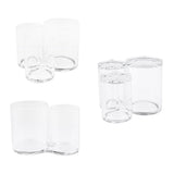Maxbell Clear Acrylic Brush Organizer Holder Cup Makeup Display 3 Space with Cover