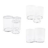 Maxbell Clear Acrylic Brush Organizer Holder Cup Makeup Display 3 Space with Cover