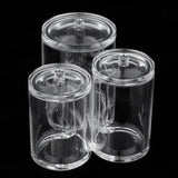 Maxbell Clear Acrylic Brush Organizer Holder Cup Makeup Display 3 Space with Cover