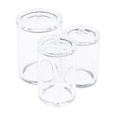 Maxbell Clear Acrylic Brush Organizer Holder Cup Makeup Display 3 Space with Cover