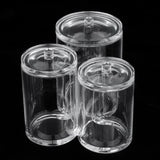Maxbell Clear Acrylic Brush Organizer Holder Cup Makeup Display 3 Space with Cover