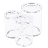 Maxbell Clear Acrylic Brush Organizer Holder Cup Makeup Display 3 Space with Cover