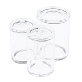 Maxbell Clear Acrylic Brush Organizer Holder Cup Makeup Display 3 Space with Cover