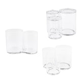 Maxbell Clear Acrylic Brush Organizer Holder Cup Makeup Display 3 Space with Cover