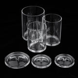 Maxbell Clear Acrylic Brush Organizer Holder Cup Makeup Display 3 Space with Cover
