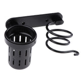 Maxbell Hair Dryer Holder Hair Blower Dryer Rack Wall Mount Organizer Storage Cup Black