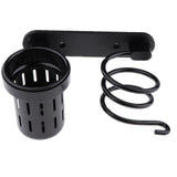 Maxbell Hair Dryer Holder Hair Blower Dryer Rack Wall Mount Organizer Storage Cup Black