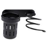 Maxbell Hair Dryer Holder Hair Blower Dryer Rack Wall Mount Organizer Storage Cup Black