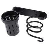 Maxbell Hair Dryer Holder Hair Blower Dryer Rack Wall Mount Organizer Storage Cup Black