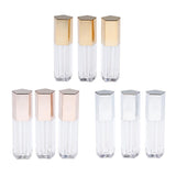 Max 3x 5ml Empty Lip Gloss Tube Lip Balm Oil Bottle Cosmetic Lipstick Container Silver